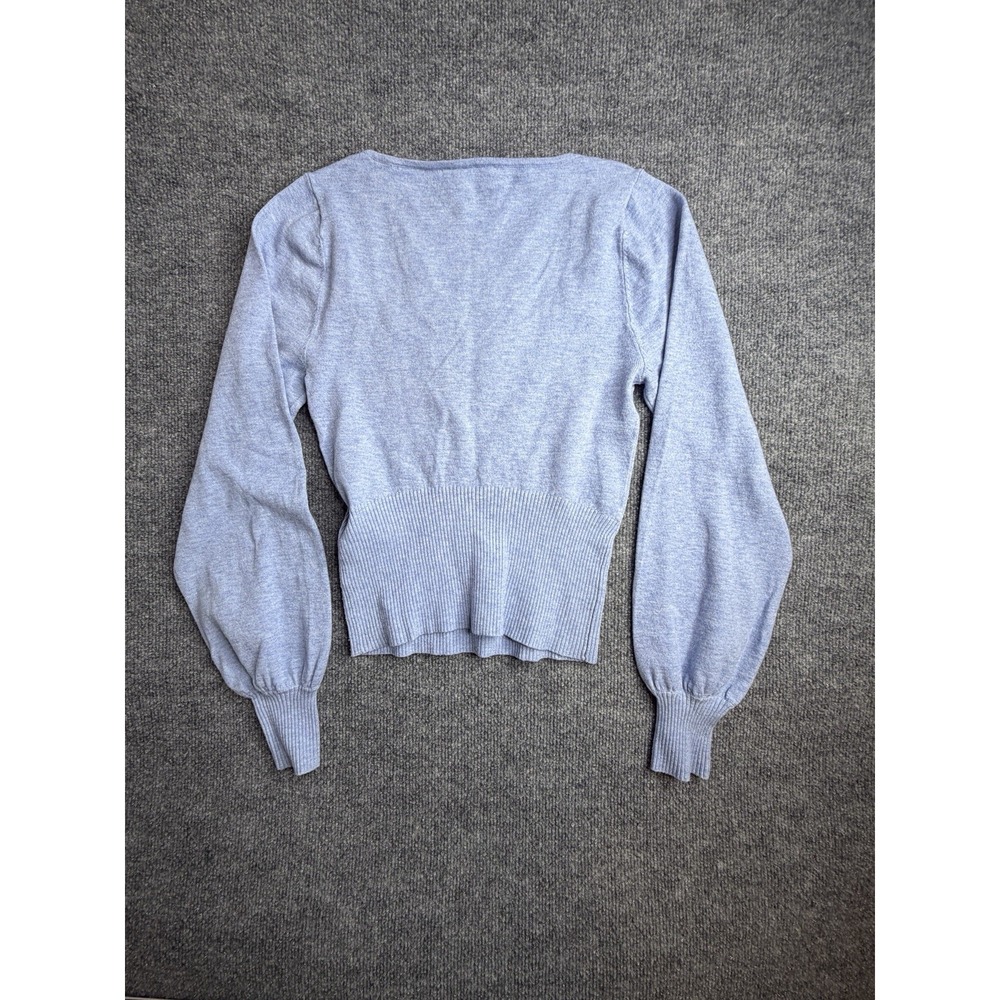 And Now This Blue Size XSmall Long Sleeve Blouse Square‎ Neck Sweater Crop Top - Picture 9 of 9